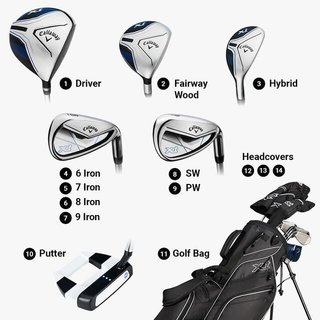 Callaway XT 26 11PC junior golfset, stål/grafit, +stand bag