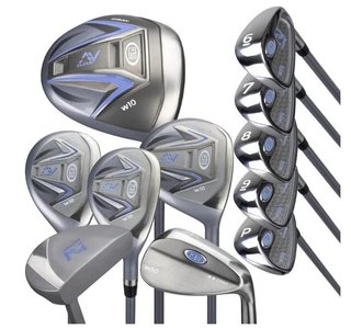 U.S. Kids Golf AV Cloud-60 (152cm) 11-Club junior golfset, grafit, + stand bag, grå/vit/blå