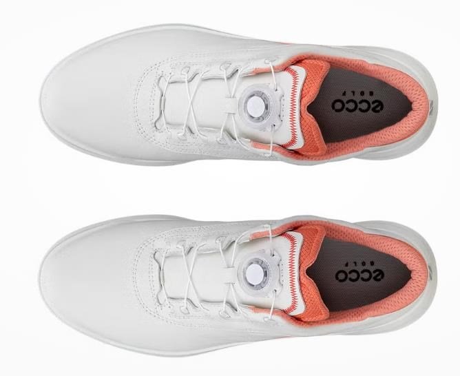 Ecco Core BOA dam golfskor, vit/burnt coral
