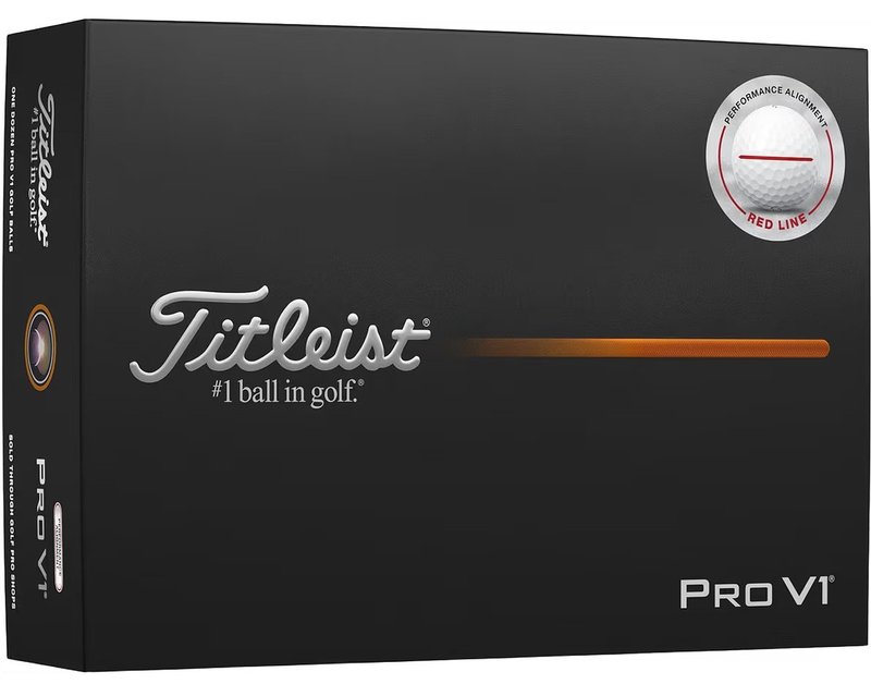 Titleist Pro V1 golfbollar 2025 (12 bollar), Performance Alignment RED