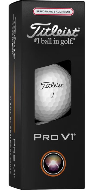 Titleist Pro V1 golfbollar 2025 (12 bollar), Performance Alignment RED