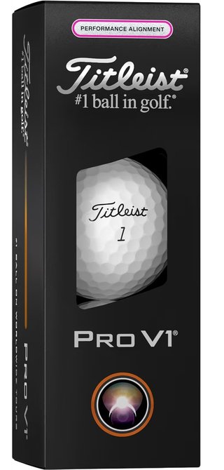Titleist Pro V1 golfbollar 2025 (12 bollar), Performance Alignment Pink