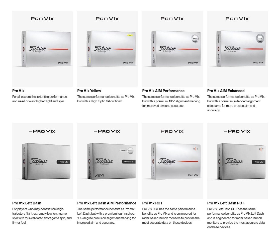 Titleist Pro V1x Left Dash AIM Enhanced golfbollar