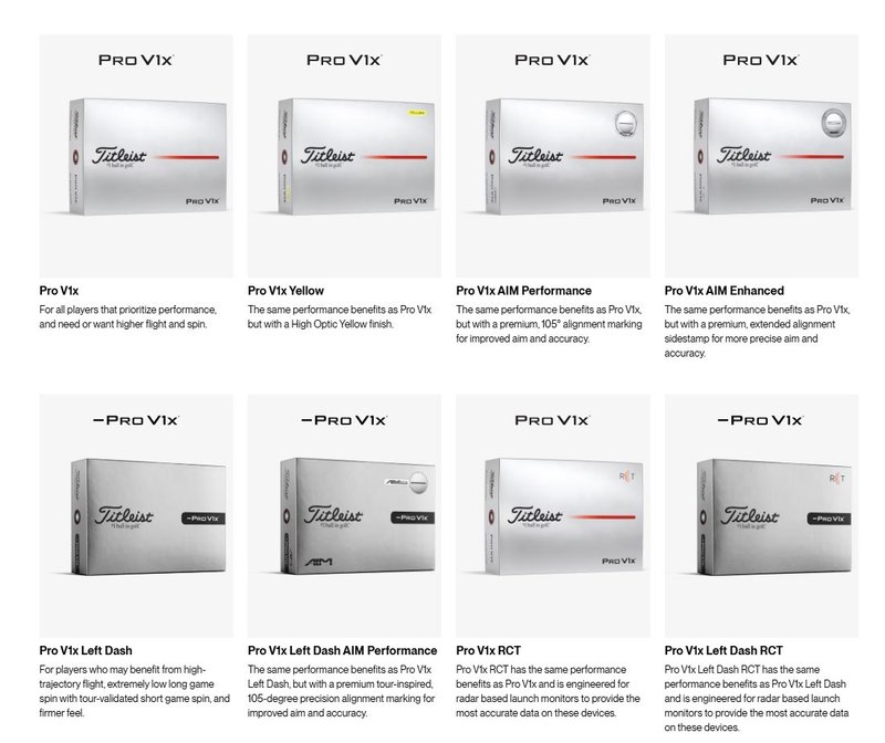 Titleist Pro V1x Left Dash AIM Enhanced golfbollar