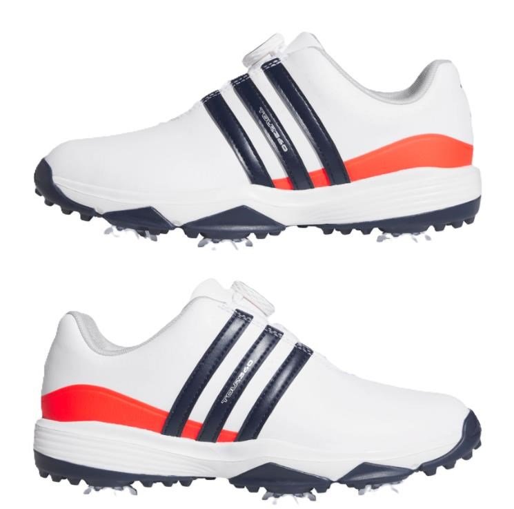 Adidas Tour360 24 Boa junior golfskor, vita