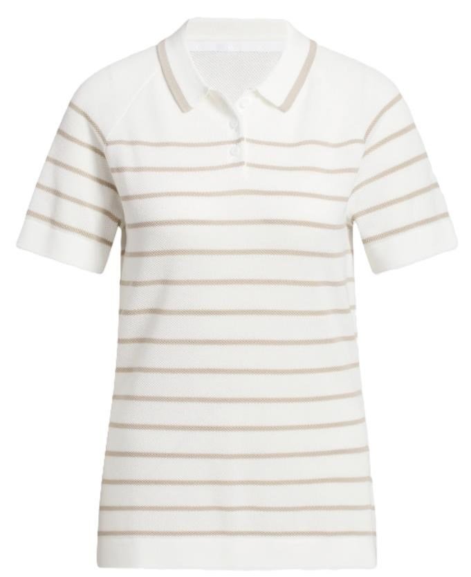 Adidas Ultimate365+ Stripe Knit dam polo, vit
