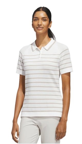 Adidas Ultimate365+ Stripe Knit dam polo, vit
