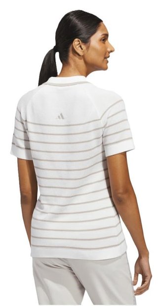 Adidas Ultimate365+ Stripe Knit dam polo, vit