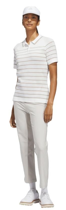 Adidas Ultimate365+ Stripe Knit dam polo, vit