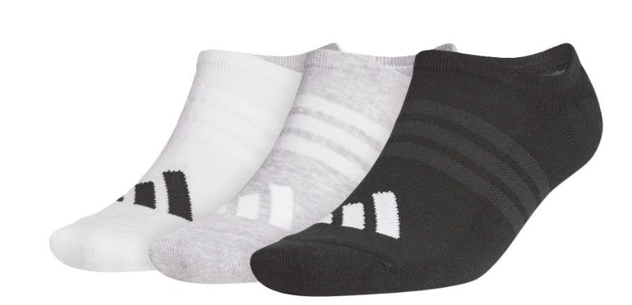 Adidas Performance No Show herrsockor (3 par), vit/grå/svart