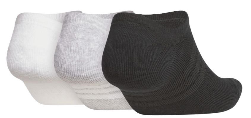 Adidas Performance No Show herrsockor (3 par), vit/grå/svart