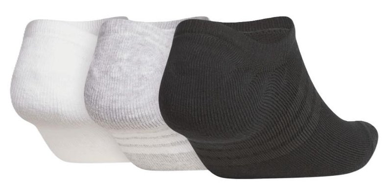Adidas Performance No Show herrsockor (3 par), vit/grå/svart