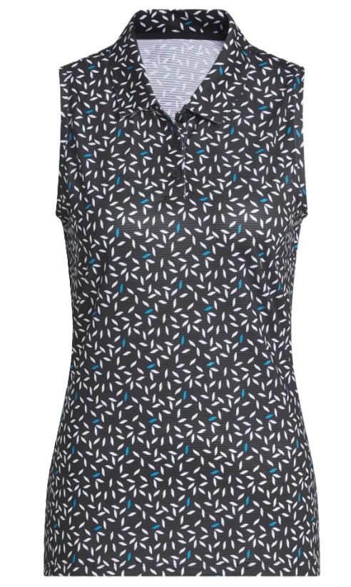 Adidas Ultimate365 All Over Print Sleeveless dampolo, svart