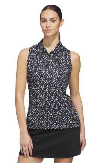 Adidas Ultimate365 All Over Print Sleeveless dampolo, svart