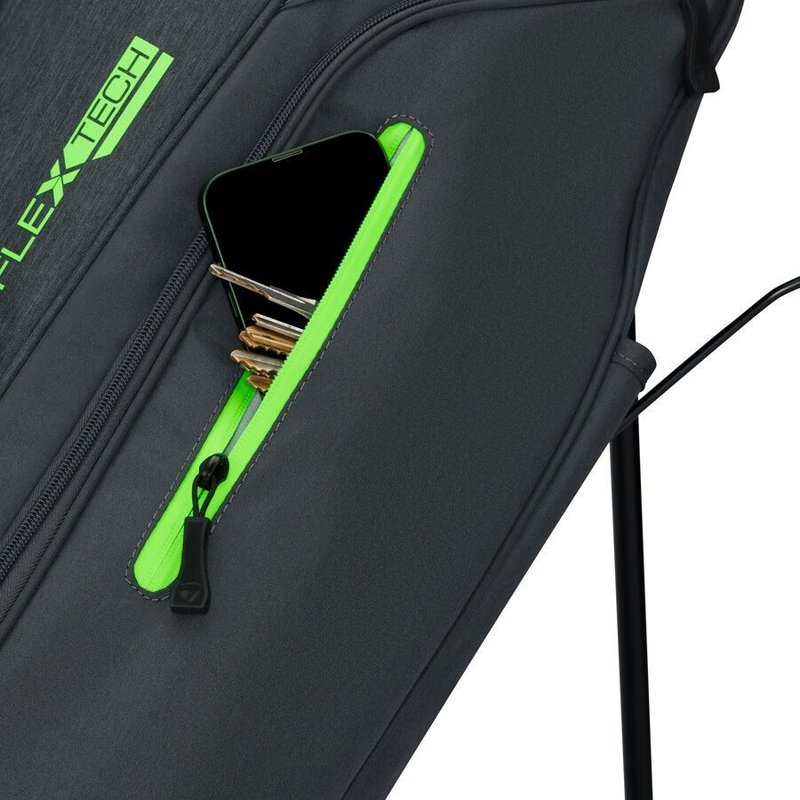 TaylorMade FlexTech stand bag, grey/neon green