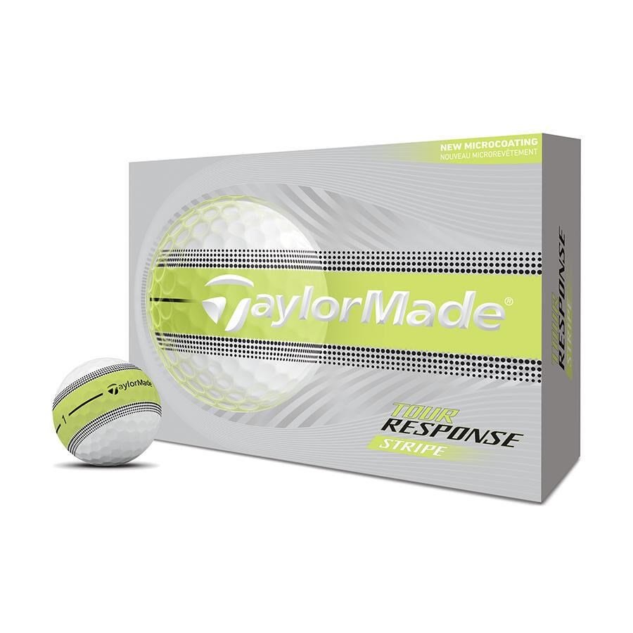 JuCad TaylorMade Tour Response Stripe golfbollar 2026 (12 bollar), neongul