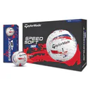 TaylorMade SpeedSoft Ink golfbollar, blå/röd