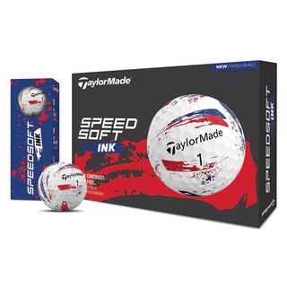 TaylorMade SpeedSoft Ink golfbollar, blå/röd