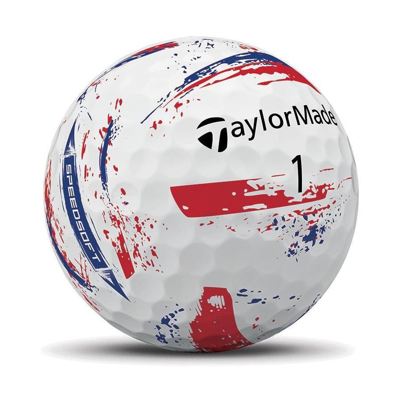 TaylorMade SpeedSoft Ink golfbollar, blå/röd