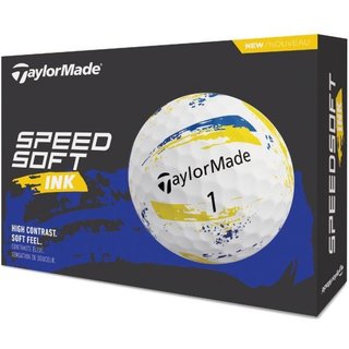 TaylorMade SpeedSoft Ink golfbollar, gul/blå