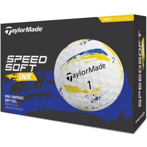 TaylorMade SpeedSoft Ink golfbollar, gul/blå