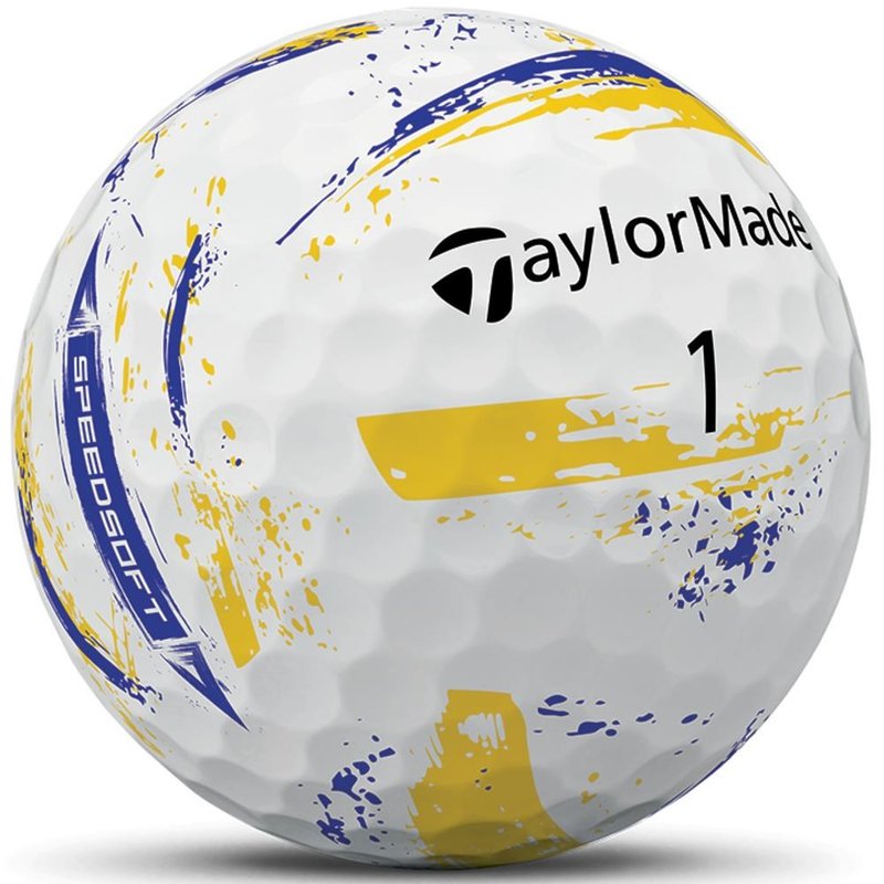 TaylorMade SpeedSoft Ink golfbollar, gul/blå