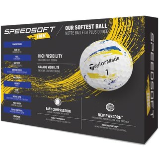 TaylorMade SpeedSoft Ink golfbollar, gul/blå