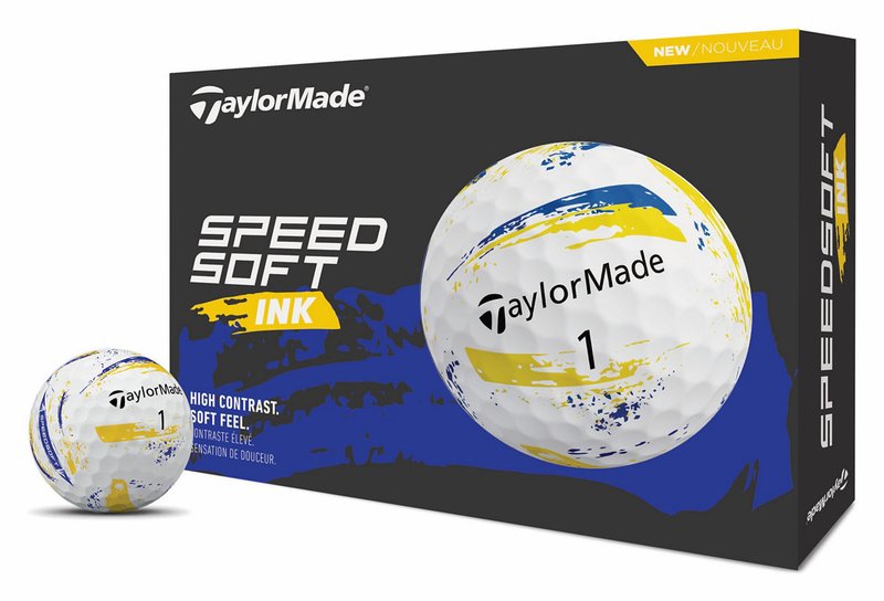 TaylorMade SpeedSoft Ink golfbollar, gul/blå