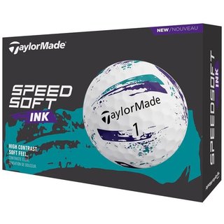 TaylorMade SpeedSoft Ink golfbollar, lila/teal