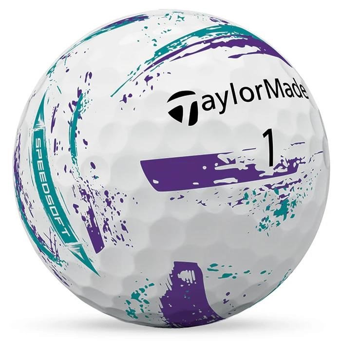 TaylorMade SpeedSoft Ink golfbollar, lila/teal