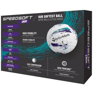 TaylorMade SpeedSoft Ink golfbollar, lila/teal