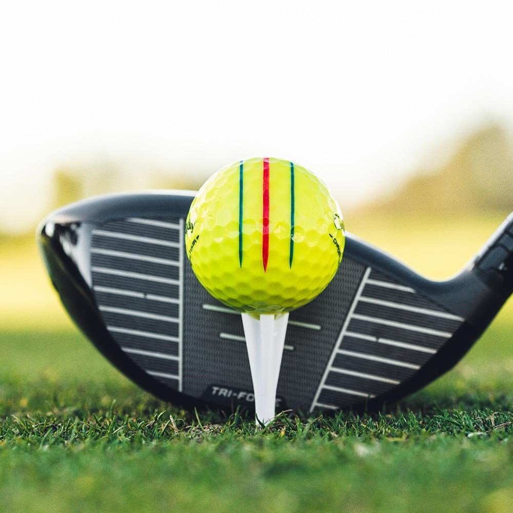 Callaway Chrome Tour Triple Track golfbollar, gula