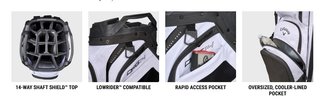 Callaway ORG 14 HD cart bag, röd/vit/marinblå