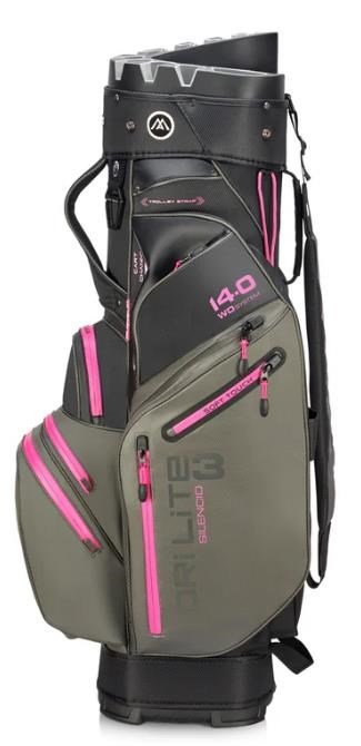 Big Max Dri Lite Silencio 3 Organizer cart bag, charcoal/black/fuchsia
