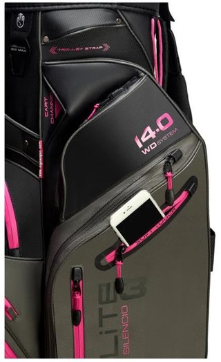 Big Max Dri Lite Silencio 3 Organizer cart bag, charcoal/black/fuchsia