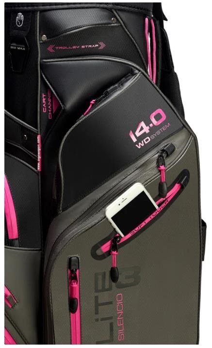 Big Max Dri Lite Silencio 3 Organizer cart bag, charcoal/black/fuchsia