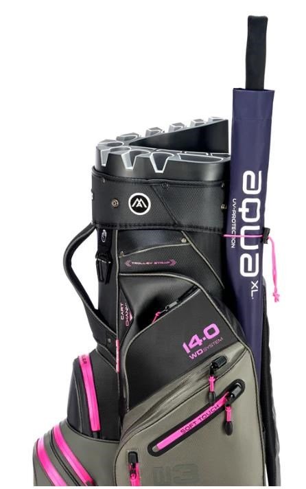 Big Max Dri Lite Silencio 3 Organizer cart bag, charcoal/black/fuchsia