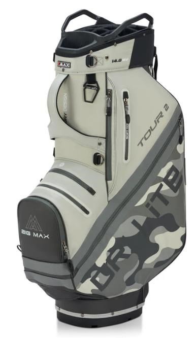 Big Max Dri Lite Tour 2 cart bag, grey camo/off white