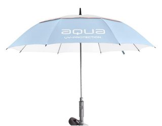 Big Max Aqua Umbrella UV paraply 60", isblå/vit/persika