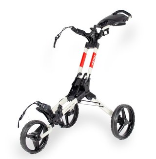 Wishbone Cube Three manuell trolley, vit/röd
