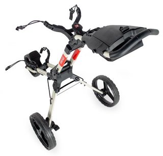 Wishbone Cube Three manuell trolley, vit/röd