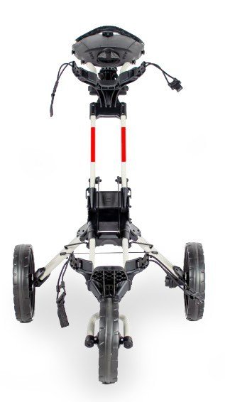 Wishbone Cube Three manuell trolley, vit/röd