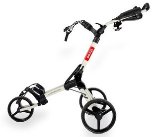 Wishbone Cube Three manuell trolley, vit/röd