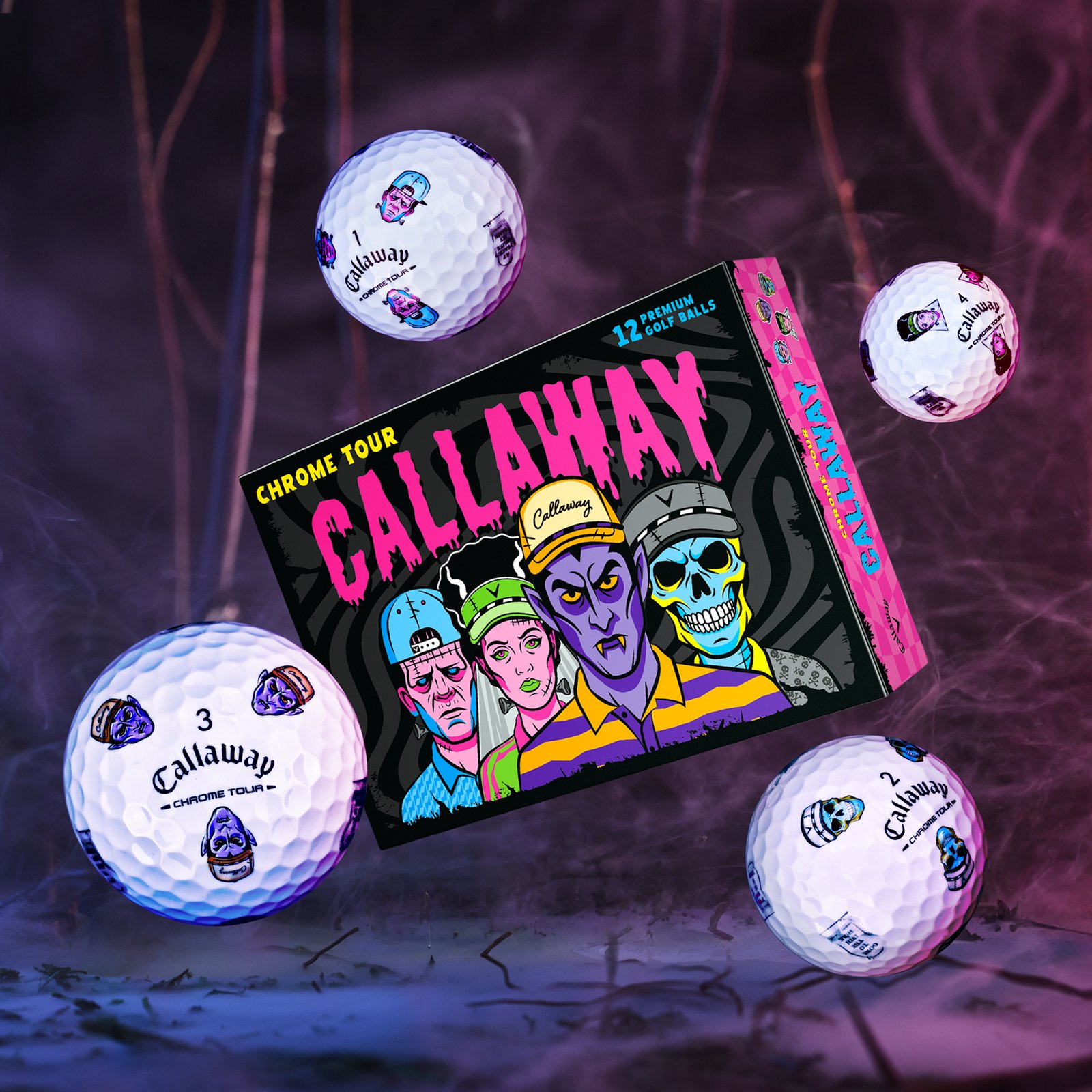 Callaway Chrome Tour Truvis golfbollar, Halloween