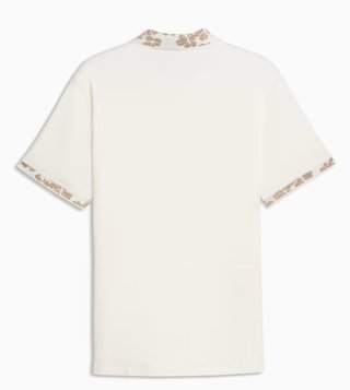 Puma Modalon Floral Rib herr polo, warm white/ice coffee