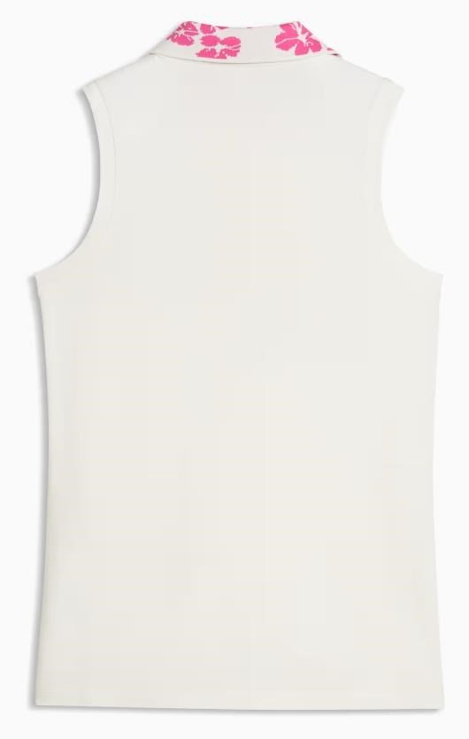 Puma Modalon Floral Rib Sleeveless dampolo, warm white/pink opal