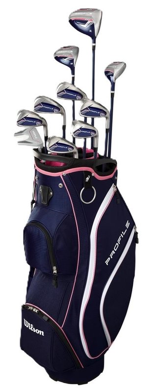 Wilson Profile Ladies golfset, LLH + cart bag, navy/rose gold/silver