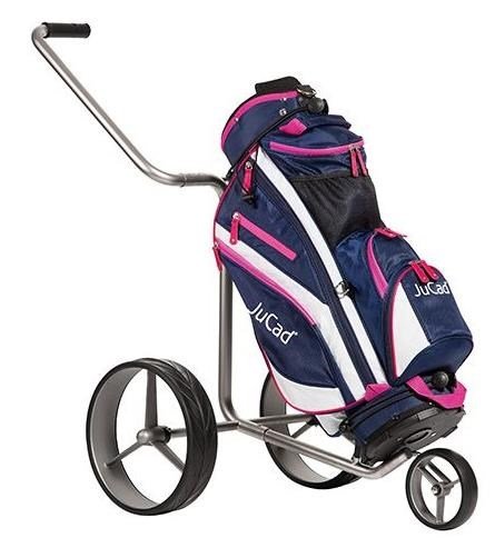 JuCad Junior cart bag, mörkblå/vit/rosa