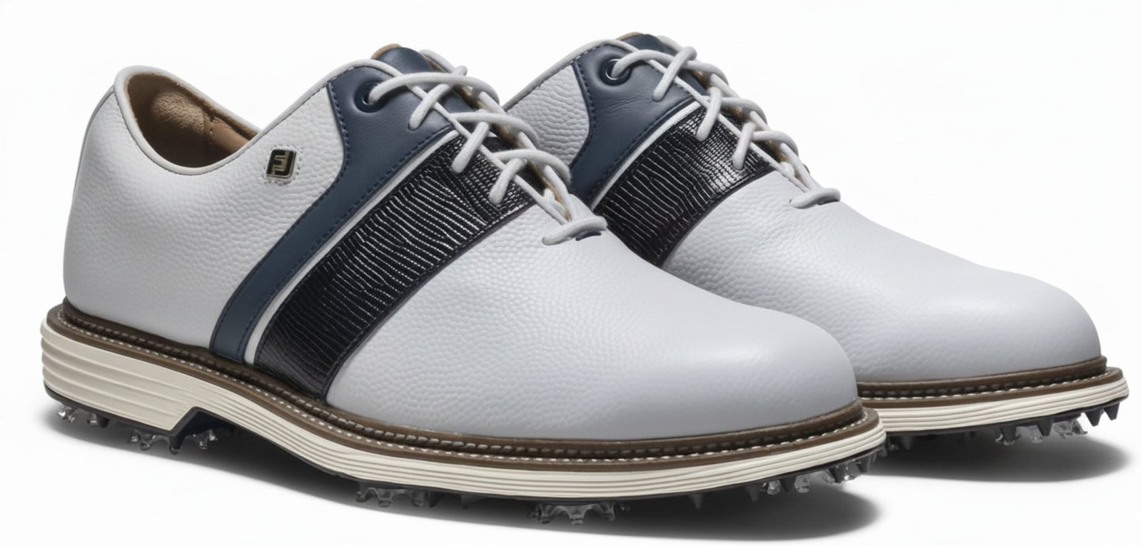 FootJoy Premiere Series Packard herr golfskor, vit/marinblå