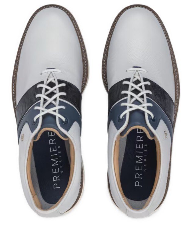 FootJoy Premiere Series Packard herr golfskor, vit/marinblå